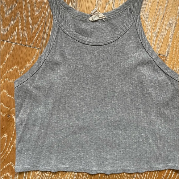 Open Edit Grey Ribbed High Neck Tank - Picture 5 of 6